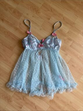 Sugar Thrillz Light Blue Babydoll Lingerie Set